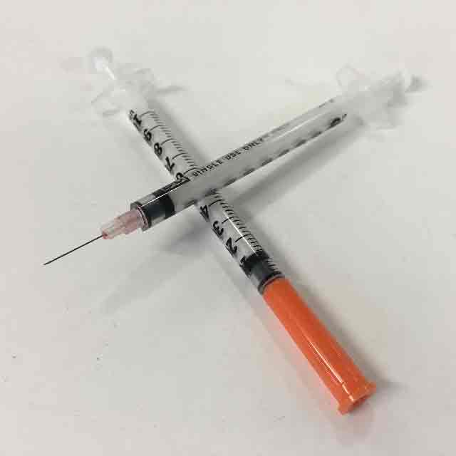 SYRINGE, Disposable w Orange Cap